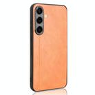 For Samsung Galaxy S25 5G Cow Pattern Sewing Back Cover Phone Case(Yellow) - 3