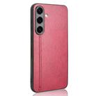 For Samsung Galaxy S25+ 5G Cow Pattern Sewing Back Cover Phone Case(Red) - 3
