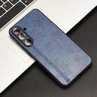 For Samsung Galaxy S25+ 5G Cow Pattern Sewing Back Cover Phone Case(Blue) - 2
