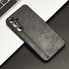 For Samsung Galaxy S25 5G Cow Pattern Sewing Card Bag Phone Case(Black) - 2