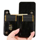 For Samsung Galaxy S25 5G Cow Pattern Sewing Card Bag Phone Case(Black) - 3
