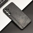 For Samsung Galaxy S25+ 5G Cow Pattern Sewing Card Bag Phone Case(Black) - 2