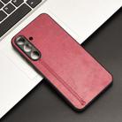For Samsung Galaxy S25+ 5G Cow Pattern Sewing Card Bag Phone Case(Red) - 2