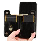 For Samsung Galaxy S25 Ultra 5G Cow Pattern Sewing Card Bag Phone Case(Black) - 3