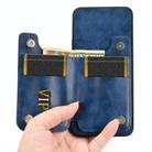 For Samsung Galaxy S25 Ultra 5G Cow Pattern Sewing Card Bag Phone Case(Blue) - 3