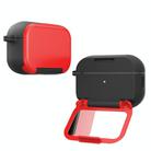 For AirPods Pro Mirror Stand Silicone Earphones Protective Case(Red) - 2
