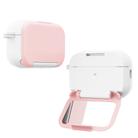 For AirPods Pro Mirror Stand Silicone Earphones Protective Case(Pink) - 2