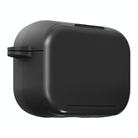 For AirPods 4 Mirror Stand Silicone Earphones Protective Case(Black) - 1