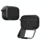 For AirPods 4 Mirror Stand Silicone Earphones Protective Case(Black) - 2