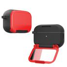 For AirPods 4 Mirror Stand Silicone Earphones Protective Case(Red) - 2
