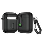 For AirPods 2 Colorful Lock Earphones Protective Case(Black) - 1