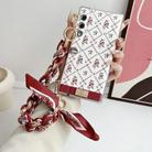 For Honor V Purse Luck Flower Pattern TPU Phone Case With Strap(White) - 2