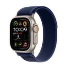 For Apple Watch 42mm / 41mm / 40mm / 38mm Trail Loop Nylon Watch Band(Blue + Natural Titanium Finish) - 1