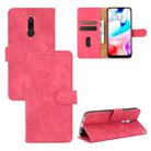 For Xiaomi Redmi 8 Solid Color Skin Feel Magnetic Buckle Horizontal Flip Calf Texture PU Leather Case with Holder & Card Slots & Wallet(Rose Red) - 1