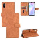 For Xiaomi Redmi 9A Solid Color Skin Feel Magnetic Buckle Horizontal Flip Calf Texture PU Leather Case with Holder & Card Slots & Wallet(Brown) - 1