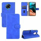 For Xiaomi Redmi K30 Pro Solid Color Skin Feel Magnetic Buckle Horizontal Flip Calf Texture PU Leather Case with Holder & Card Slots & Wallet(Blue) - 1