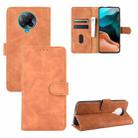 For Xiaomi Redmi K30 Pro Solid Color Skin Feel Magnetic Buckle Horizontal Flip Calf Texture PU Leather Case with Holder & Card Slots & Wallet(Brown) - 1