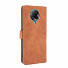 For Xiaomi Redmi K30 Pro Solid Color Skin Feel Magnetic Buckle Horizontal Flip Calf Texture PU Leather Case with Holder & Card Slots & Wallet(Brown) - 2