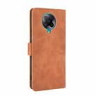 For Xiaomi Redmi K30 Pro Solid Color Skin Feel Magnetic Buckle Horizontal Flip Calf Texture PU Leather Case with Holder & Card Slots & Wallet(Brown) - 3