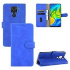 For Xiaomi Redmi Note 9 Solid Color Skin Feel Magnetic Buckle Horizontal Flip Calf Texture PU Leather Case with Holder & Card Slots & Wallet(Blue) - 1