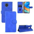 For Xiaomi Redmi Note 9S Solid Color Skin Feel Magnetic Buckle Horizontal Flip Calf Texture PU Leather Case with Holder & Card Slots & Wallet(Blue) - 1