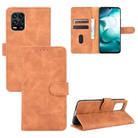 For Xiaomi Mi 10 Lite Solid Color Skin Feel Magnetic Buckle Horizontal Flip Calf Texture PU Leather Case with Holder & Card Slots & Wallet(Brown) - 1