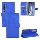 For Xiaomi Mi 10 Pro Solid Color Skin Feel Magnetic Buckle Horizontal Flip Calf Texture PU Leather Case with Holder & Card Slots & Wallet(Blue) - 1