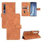 For Xiaomi Mi 10 Pro Solid Color Skin Feel Magnetic Buckle Horizontal Flip Calf Texture PU Leather Case with Holder & Card Slots & Wallet(Brown) - 1