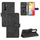 For Xiaomi Mi Note 10 Lite Solid Color Skin Feel Magnetic Buckle Horizontal Flip Calf Texture PU Leather Case with Holder & Card Slots & Wallet(Black) - 1
