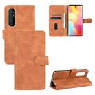 For Xiaomi Mi Note 10 Lite Solid Color Skin Feel Magnetic Buckle Horizontal Flip Calf Texture PU Leather Case with Holder & Card Slots & Wallet(Brown) - 1