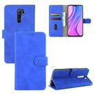 For Xiaomi Redmi 9 Solid Color Skin Feel Magnetic Buckle Horizontal Flip Calf Texture PU Leather Case with Holder & Card Slots & Wallet(Blue) - 1