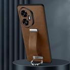 For Honor 300 SULADA PC Hybrid Leather Texture Skin Feel Shockproof Phone Case(Brown) - 1
