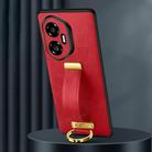 For Honor 300 SULADA PC Hybrid Leather Texture Skin Feel Shockproof Phone Case(Red) - 1
