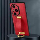 For Honor 300 Pro SULADA PC Hybrid Leather Texture Skin Feel Shockproof Phone Case(Red) - 1