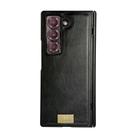For Samsung Galaxy Z Fold Special Crazy Horse Pattern Spring Center Shaft Phone Case(Black) - 1