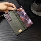 For Samsung Galaxy Z Fold Special Crazy Horse Pattern Spring Center Shaft Phone Case(Black) - 3