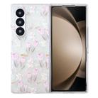 For Samsung Galaxy Z Fold5 Shell Texture Flower Pattern Protective Phone Case(Tulip) - 1