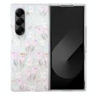 For Samsung Galaxy Z Fold Special Shell Texture Flower Pattern Protective Phone Case(Tulip) - 1