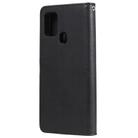 For Samsung Galaxy A21s 2 in 1 Solid Color Detachable PU Leather Case with Card Slots & Magnetic Holder & Photo Frame & Wallet & Strap(Black) - 3