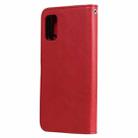 For Samsung Galaxy A41(EU Version) 2 in 1 Solid Color Detachable PU Leather Case with Card Slots & Magnetic Holder & Photo Frame & Wallet & Strap(Red) - 3