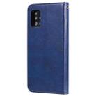 For Samsung Galaxy A51 5G 2 in 1 Solid Color Detachable PU Leather Case with Card Slots & Magnetic Holder & Photo Frame & Wallet & Strap(Blue) - 2