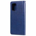 For Samsung Galaxy A91 / S10 Lite 2 in 1 Solid Color Detachable PU Leather Case with Card Slots & Magnetic Holder & Photo Frame & Wallet & Strap(Blue) - 3