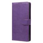 For Samsung Galaxy Note 20 2 in 1 Solid Color Detachable PU Leather Case with Card Slots & Magnetic Holder & Photo Frame & Wallet & Strap(Purple) - 1