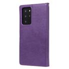 For Samsung Galaxy Note 20 2 in 1 Solid Color Detachable PU Leather Case with Card Slots & Magnetic Holder & Photo Frame & Wallet & Strap(Purple) - 2