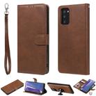 For Samsung Galaxy Note 20 Ultra 2 in 1 Solid Color Detachable PU Leather Case with Card Slots & Magnetic Holder & Photo Frame & Wallet & Strap(Brown) - 1
