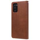 For Samsung Galaxy Note 20 Ultra 2 in 1 Solid Color Detachable PU Leather Case with Card Slots & Magnetic Holder & Photo Frame & Wallet & Strap(Brown) - 3
