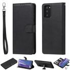 For Samsung Galaxy Note 20 Ultra 2 in 1 Solid Color Detachable PU Leather Case with Card Slots & Magnetic Holder & Photo Frame & Wallet & Strap(Black) - 1