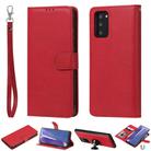 For Samsung Galaxy Note 20 Ultra 2 in 1 Solid Color Detachable PU Leather Case with Card Slots & Magnetic Holder & Photo Frame & Wallet & Strap(Red) - 1