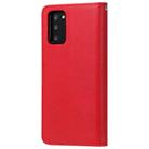 For Samsung Galaxy Note 20 Ultra 2 in 1 Solid Color Detachable PU Leather Case with Card Slots & Magnetic Holder & Photo Frame & Wallet & Strap(Red) - 3