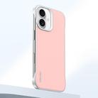 For iPhone 16 SULADA Skin Feel Liquid Leather Shockproof Phone Case(Pink) - 1